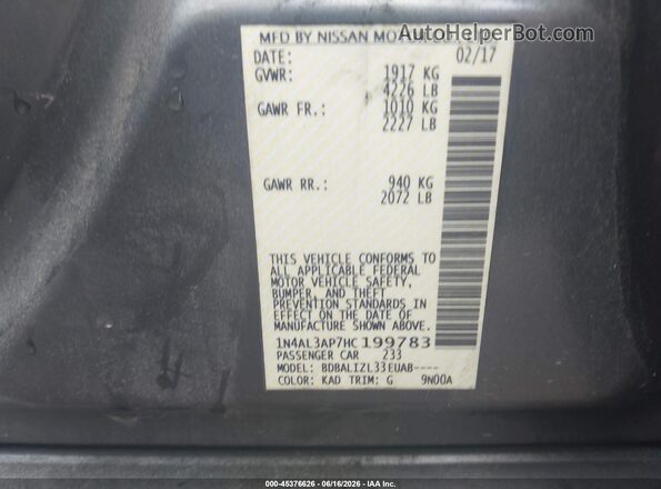 1N4AL3AP7HC199783 2017 NISSAN ALTIMA Gray Вид підкапотного простору