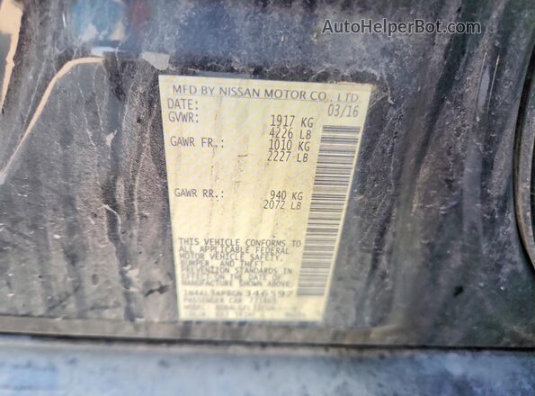 1N4AL3AP8GN346597 2016 NISSAN ALTIMA Black Вид підкапотного простору