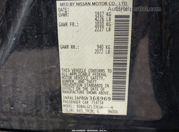 1N4AL3AP8GN368969 2016 NISSAN ALTIMA Black 
