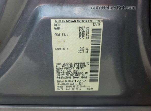 1N4AL3AP8HC172575 2017 NISSAN ALTIMA Two Tone 