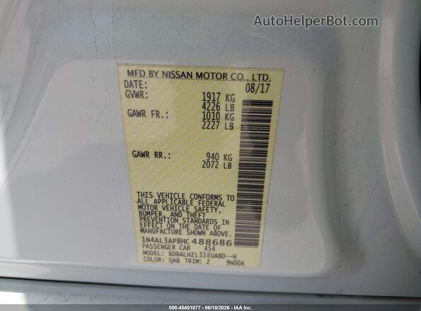 1N4AL3AP8HC488686 2017 NISSAN ALTIMA White Engine compartment view