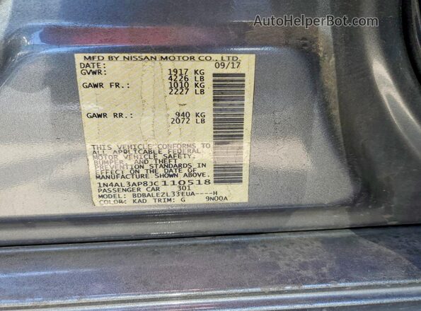 1N4AL3AP8JC110518 2018 NISSAN ALTIMA Gray 