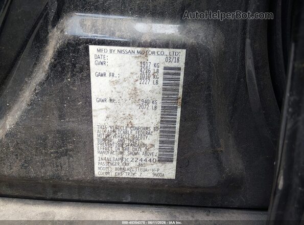 1N4AL3AP8JC224440 2018 NISSAN ALTIMA Черный Вид подкапотного пространства