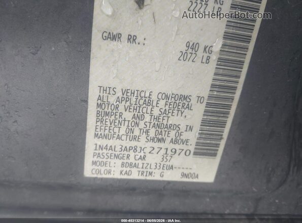 1N4AL3AP8JC271970 2018 NISSAN ALTIMA Black Vista del compartimento del motor