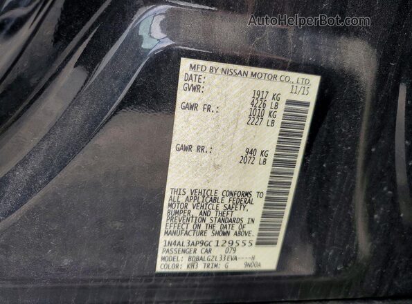 1N4AL3AP9GC129555 2016 NISSAN ALTIMA Black Widok komory silnika