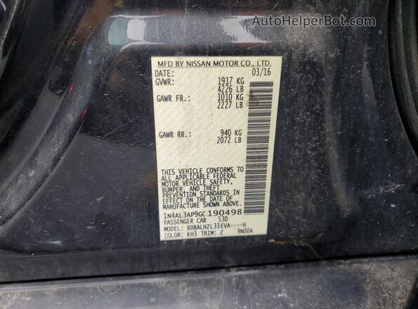 1N4AL3AP9GC190498 2016 NISSAN ALTIMA Black 