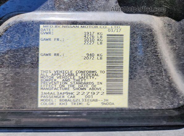 1N4AL3AP9HC227972 2017 NISSAN ALTIMA Black 