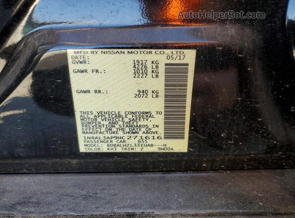 1N4AL3AP9HC271616 2017 NISSAN ALTIMA Black 