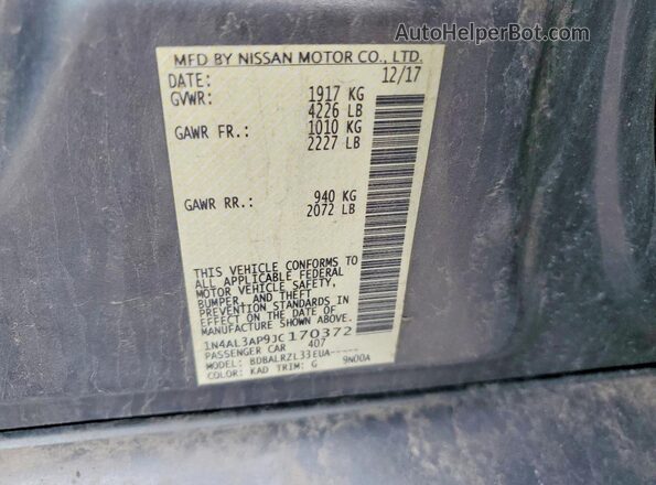 1N4AL3AP9JC170372 2018 NISSAN ALTIMA Gray Engine compartment view