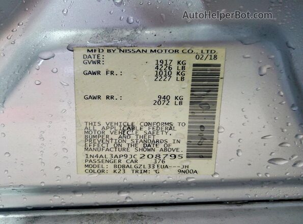 1N4AL3AP9JC208795 2018 NISSAN ALTIMA Silver 