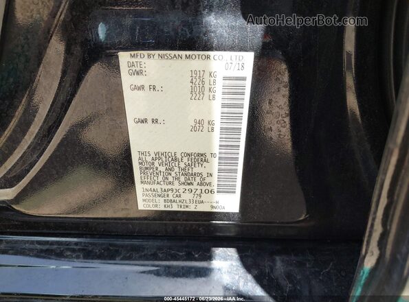 1N4AL3AP9JC297106 2018 NISSAN ALTIMA Black Widok komory silnika