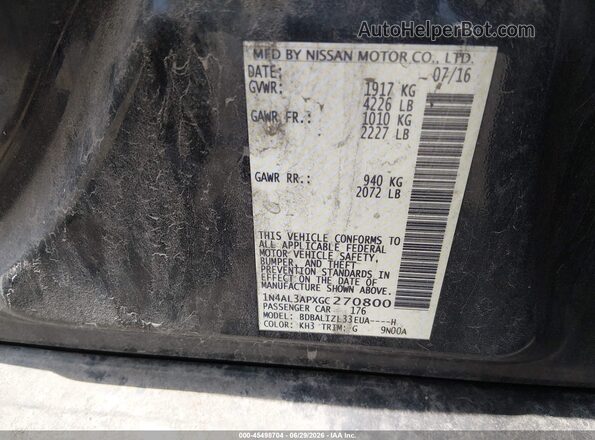 1N4AL3APXGC270800 2016 NISSAN ALTIMA Black Widok komory silnika