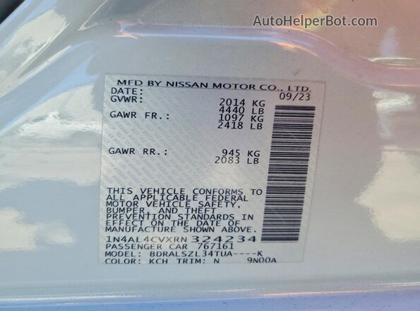 1N4AL4CVXRN324234 2024 NISSAN ALTIMA Gray Engine compartment view