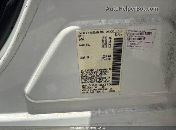 1N4AZ0CP1GC302270 2016 NISSAN LEAF  Вид подкапотного пространства