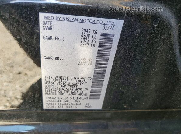 1N4AZ1BV3SC561454 2025 NISSAN LEAF Black Vista de la etiqueta del VIN
