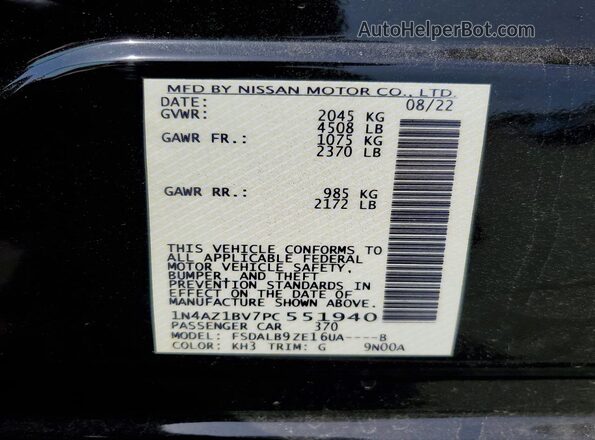1N4AZ1BV7PC551940 2023 NISSAN LEAF Black 