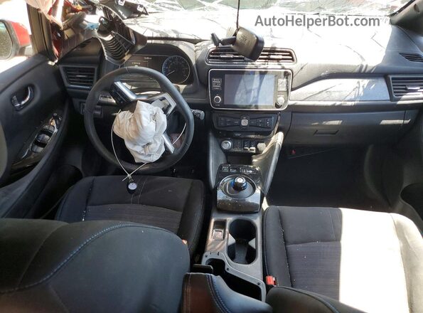 1N4AZ1CV3MC551802 2021 NISSAN LEAF Maroon წინა პანელის ხედი