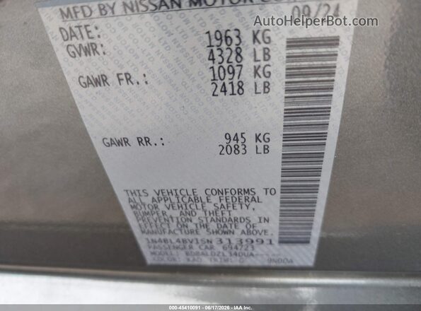 1N4BL4BV1SN313991 2025 NISSAN ALTIMA Серый Вид подкапотного пространства