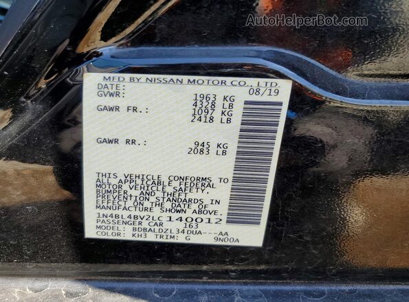 1N4BL4BV2LC140012 2020 NISSAN ALTIMA Black 