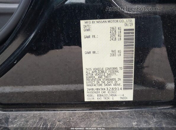 1N4BL4BV3KN328914 2019 NISSAN ALTIMA Black Engine compartment view