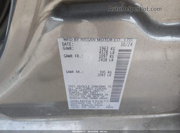 1N4BL4BV3SN332672 2025 NISSAN ALTIMA Gray Vista del compartimento del motor