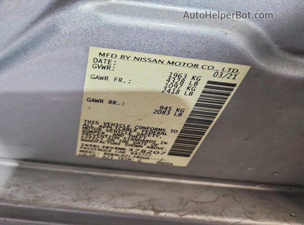 1N4BL4BV4MN378207 2021 NISSAN ALTIMA Silver Շարժիչի բաժամունքի տեսք