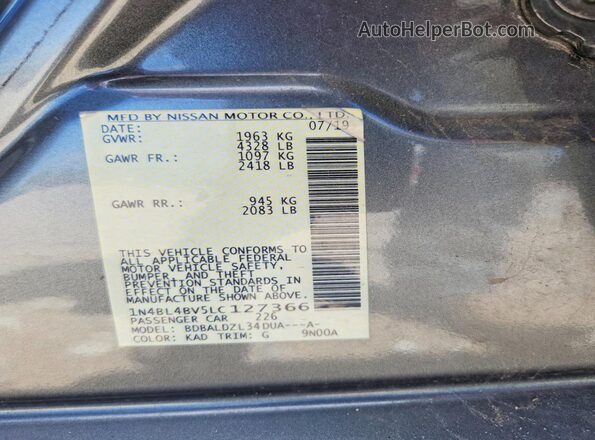 1N4BL4BV5LC127366 2020 NISSAN ALTIMA Silver Շարժիչի բաժամունքի տեսք