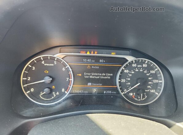 1N4BL4BV6KC222288 2019 NISSAN ALTIMA Gray Instrument cluster view