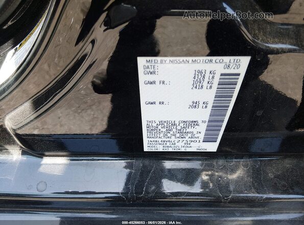 1N4BL4BV6LC275901 2020 NISSAN ALTIMA Black Vista del compartimento del motor
