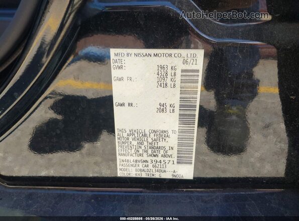 1N4BL4BV6MN394571 2021 NISSAN ALTIMA Black 