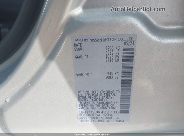 1N4BL4BV6RN422716 2024 NISSAN ALTIMA Silver 