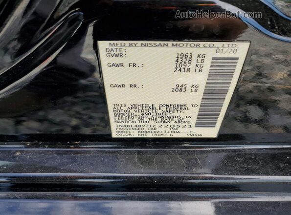 1N4BL4BV7LC220521 2020 NISSAN ALTIMA Black 