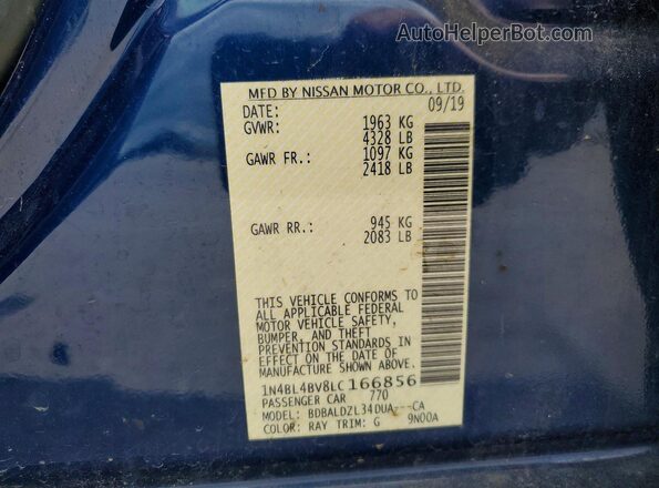 1N4BL4BV8LC166856 2020 NISSAN ALTIMA Blue 
