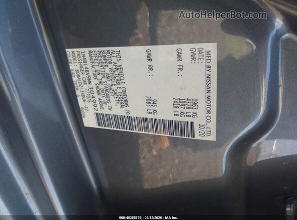 1N4BL4BV9MN304992 2021 NISSAN ALTIMA Gray Vista del compartimento del motor