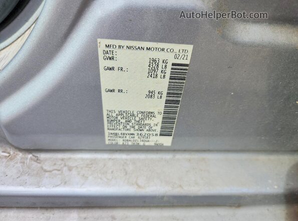 1N4BL4BVXMN362058 2021 NISSAN ALTIMA Серебряный Вид подкапотного пространства