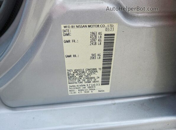 1N4BL4CV0PN371631 2023 NISSAN ALTIMA Silver 
