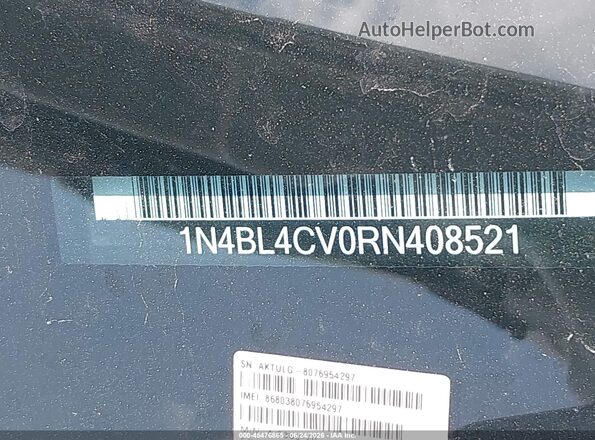 1N4BL4CV0RN408521 2024 NISSAN ALTIMA White 