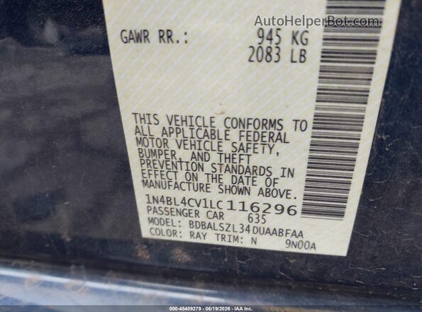 1N4BL4CV1LC116296 2020 NISSAN ALTIMA Blue Widok komory silnika