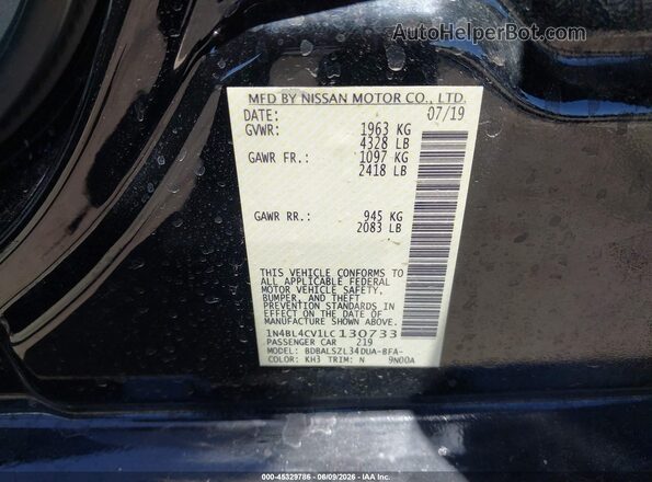 1N4BL4CV1LC130733 2020 NISSAN ALTIMA Black Engine compartment view