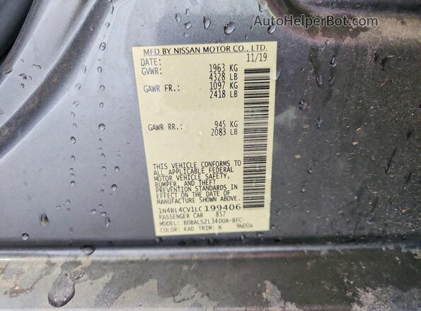 1N4BL4CV1LC199406 2020 NISSAN ALTIMA Gray ძრავის განყოფილების ხედი
