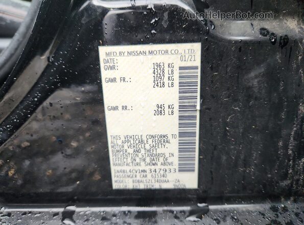 1N4BL4CV1MN347933 2021 NISSAN ALTIMA Black Widok komory silnika