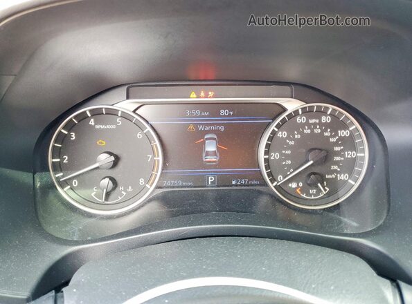 1N4BL4CV2KC152352 2019 NISSAN ALTIMA Белый Вид щитка приборов