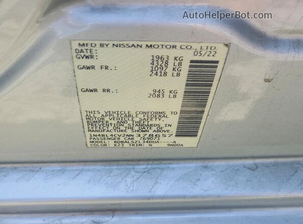1N4BL4CV2NN378657 2022 NISSAN ALTIMA Silver Engine compartment view