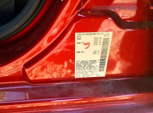 1N4BL4CV3LC168755 2020 NISSAN ALTIMA Красный Вид подкапотного пространства
