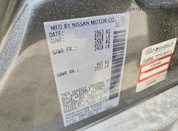 1N4BL4CV3RN334575 2024 NISSAN ALTIMA Gray ძრავის განყოფილების ხედი