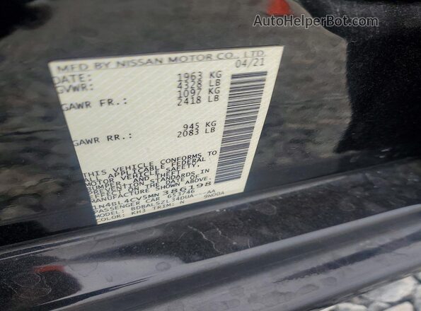 1N4BL4CV5MN386198 2021 NISSAN ALTIMA Black Շարժիչի բաժամունքի տեսք