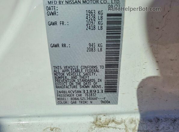 1N4BL4CV5RN318913 2024 NISSAN ALTIMA White 