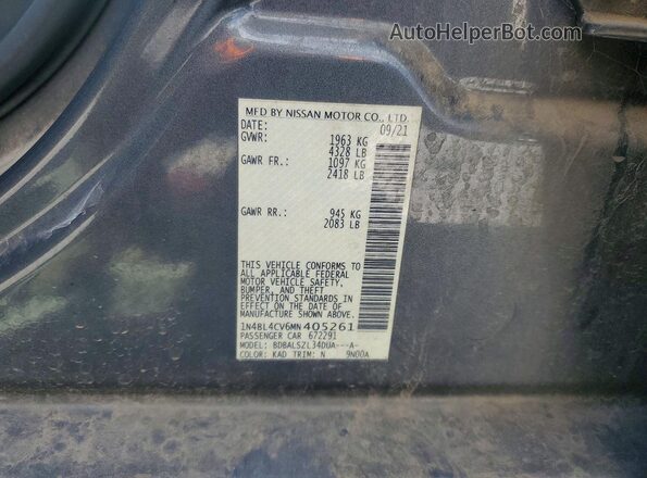 1N4BL4CV6MN405261 2021 NISSAN ALTIMA Gray 