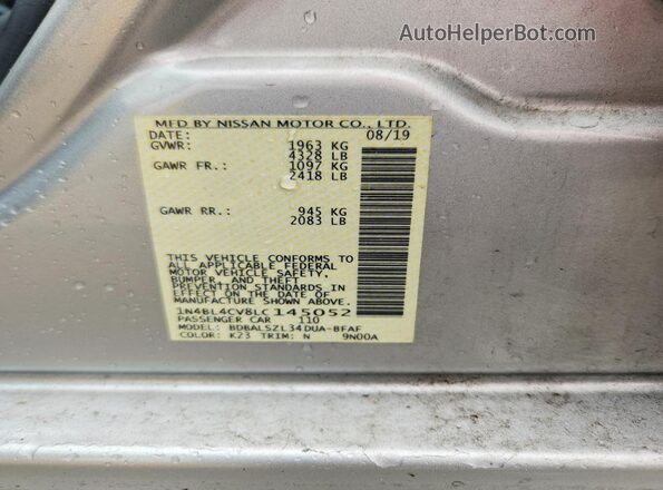 1N4BL4CV8LC145052 2020 NISSAN ALTIMA Silver Widok komory silnika