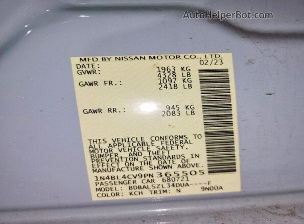 1N4BL4CV9PN365505 2023 NISSAN ALTIMA Gray Vista del compartimento del motor